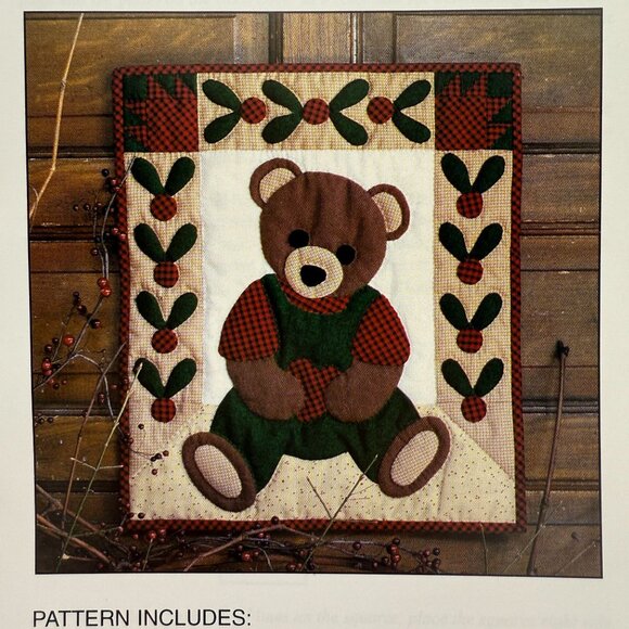 Beary Patch Applique Design Wallhanging Quilt Pattern By Rachels Of Greenfield - Picture 2 of 6